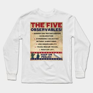 Five Observables (Old Paper Variant) Long Sleeve T-Shirt